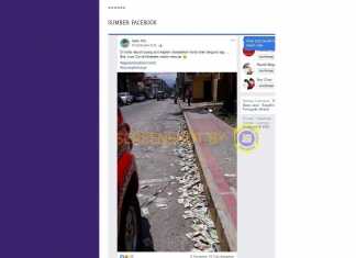 Foto yang diunggah akun Facebook Safie Fbr, menuliskan rakyat Italia membuang uangnya yang dianggap sudah tidak berguna karena virus Corona yang semakin menular.