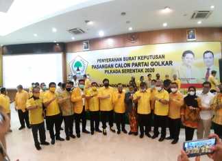 Partai Golongan Karya (Golkar) resmi  mengusung Andi Ilham Zainuddin dan Rismayani Syamsuddin (AIZ - Risma) sebagai bakal calon bupati dan wakil bupati untuk Pilkada Serentak 2020 di Kabupaten Pangkep. (Ist).