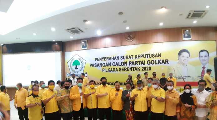 Partai Golongan Karya (Golkar) resmi  mengusung Andi Ilham Zainuddin dan Rismayani Syamsuddin (AIZ - Risma) sebagai bakal calon bupati dan wakil bupati untuk Pilkada Serentak 2020 di Kabupaten Pangkep. (Ist).