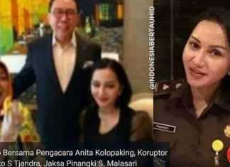Foto Pinangki Sirna Malasari bersama Djoko Tjandra beredar di media sosial (int).