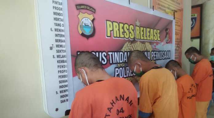 Kasus Pemerkosaan di Pangkep, Polisi Tetapkan Empat Tersangka Polisi Resort Kabupaten Pangkep menetapkan empat tersangka dalam kasus pemerkosaan yang terjadi Sabtu 1 Agustus 2020 pekan kemarin, di Kelurahan Samalewa, Kecamatan Bungoro, Kabupaten Pangkep Sulawesi Selatan. (Ist).