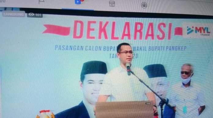 Pilkada Pangkep, Ini 10 Program MYL-SS Pasangan Bakal Calon Bupati dan Wakil Bupati Muhammad Yusran Lalogau dan Syahban Sammana pasangan pertama yang mendeklarasikan diri di Kabupaten Pangkep Sulawesi Selatan untuk ikut serta dalam Pemilihan Kepala Daerah (Pilkada) serentak tahun 2020. (Badauni AP/pangkep.terkini.id)
