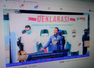 Sekretaris DPW Partai Nasdem Sulsel, Syaharuddin Alrif hadir dalam deklarasi pasangan MYL-SS di Kabupaten Pangkep sekaligus menyerahkan formulis B1-KWK untuk MYL-SS. Rabu, 12 Agustus 2020/(Badauni AP/pangkep.terkini.id).