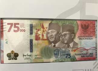 Bank Indonesia akan meluncurkan pecahan uang kertas nominal Rp75.000.(Int).