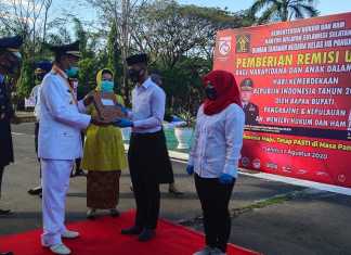 Sebanyak 207 warga binaan Rumah Tahanan (Rutan) kelas 2B Kabupaten Pangkep  menerima remisi HUT ke-75 Kemerdekaan Republik Indonesia. (Ist)