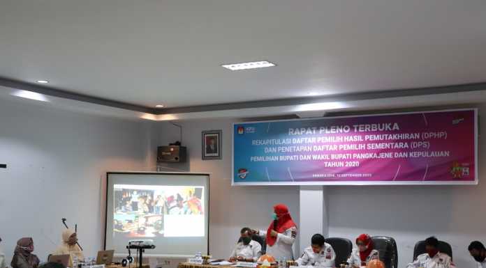 Komisi Pemilihan Umum (KPU) Kabupaten Pangkep telah menetapkan hasil pemuktahiran Daftar Pemilih Sementara (DPS) untuk Pemilihan Kepala Daerah (Pilkada) serentak 2020.  Berdasarkan hasil rekapitulasi tersebut, KPU menetapkan 237.117 pemilih sementara. (KPU Pangkep).