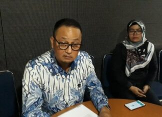 Direktur Jenderal Aplikasi Informatika (Aptika) Kominfo, Semuel Abrijani saat jumpa pers di Jakarta, Selasa (10/7/2018). [Suara.com/Aditya Gema Pratomo]