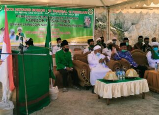 Bupati Pangkep Syamsuddin Hamid meresmikan Pondok pesantren Syaikh Zainuddin Nahdlatul Wathan Desa Malaka, Kecamatan Tondong Tallasa, Sabtu 3 Oktober 2020. (Ist).