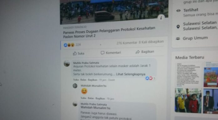 Konvoi dan Arak-arakan Kampanye Pilkada, Warganet Pangkep: 'Iri Bilang Bos' Komentar warganet terkait konvoi dan arak-arakan Paslon di Pilkada Pangkep.(Ist).