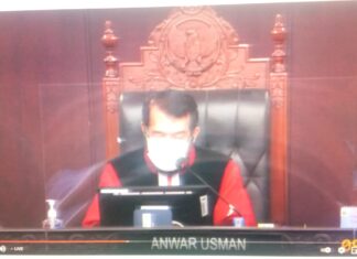 Ketua Mahkamah Konstitusi Anwar Usman.(Youtube)