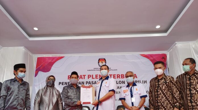 Muhammad Yusran Lalogau bersama Syahban Sammana ditetapkan sebagai peraih suara terbanyak atau bupati dan wakil bupati pada Pemilihan Kepala (Pilkada) tahun 2020, periode 2021-2025. (Pangkep.terkini.id,).