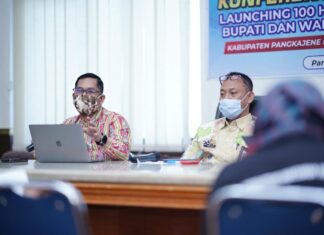 Tim Percepatan Pembangunan Daerah (TBUPPD) Kabupaten Pangkep, dr Annas Ahmad dan Pelaksana Tugas Sekretaris Daerah Kabupaten Pangkep, Irdas.(Pangkep.terkini.id)
