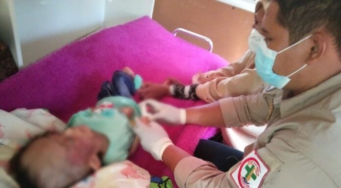 Anak usia tujuh tahun menderita marasmus malnutrisi di Pangkep.(Ist).