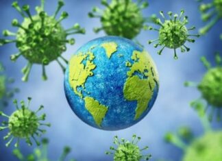 Ilustrasi virus corona. Varian baru Covid-19 asal Inggris. [Getty Images/BBC]
