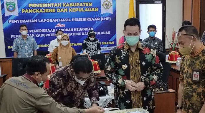 Pemerintah Kabupaten Pangkep meraih lagi Presidikat Wajar Tanpa Pengecualian (WTP) dari Badan Pemeriksaan Keuangan (BPK). (Ist).