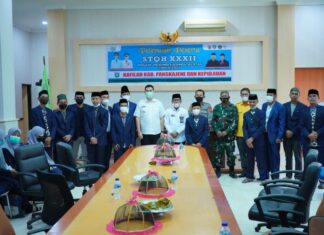 Bupati Pangkep Muhammad Yusran Lalogau(MYL) melepas keberangkatan kafilah Seleksi tilawatil Quran dan Hadits (STQH) ke XXXII.(Ist).