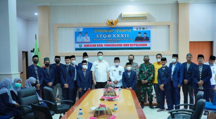 STQH ke-XXXII Sidrap, Bupati MYL Lepas 18 Peserta Kafilah Asal Pangkep Bupati Pangkep Muhammad Yusran Lalogau(MYL) melepas keberangkatan kafilah Seleksi tilawatil Quran dan Hadits (STQH) ke XXXII.(Ist).