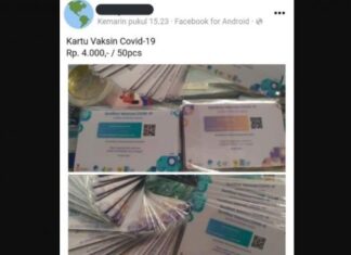 Sertifikat vaksin dijual di medsos (ist)