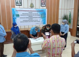 Perusahaan Daerah Air minum (PDAM) Kabupaten Pangkep melakukan penandatangan perjanjian kerja sama dengan pihak Kejaksaan Negeri dalam hal penyelesaian permasalahan hukum.(Pangkep.terkini.id).