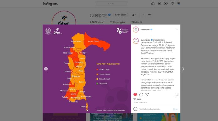 Tangkapan layar, akun Sulselprov.(Pangkep.terkini.id).
