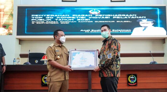 Plt Gubernur Sulawesi Selatan Andi Sudirman Sulaiman dan Bupati Pangkep Muhammad Yusran Lalogau.(Pangkep.terkini.id).